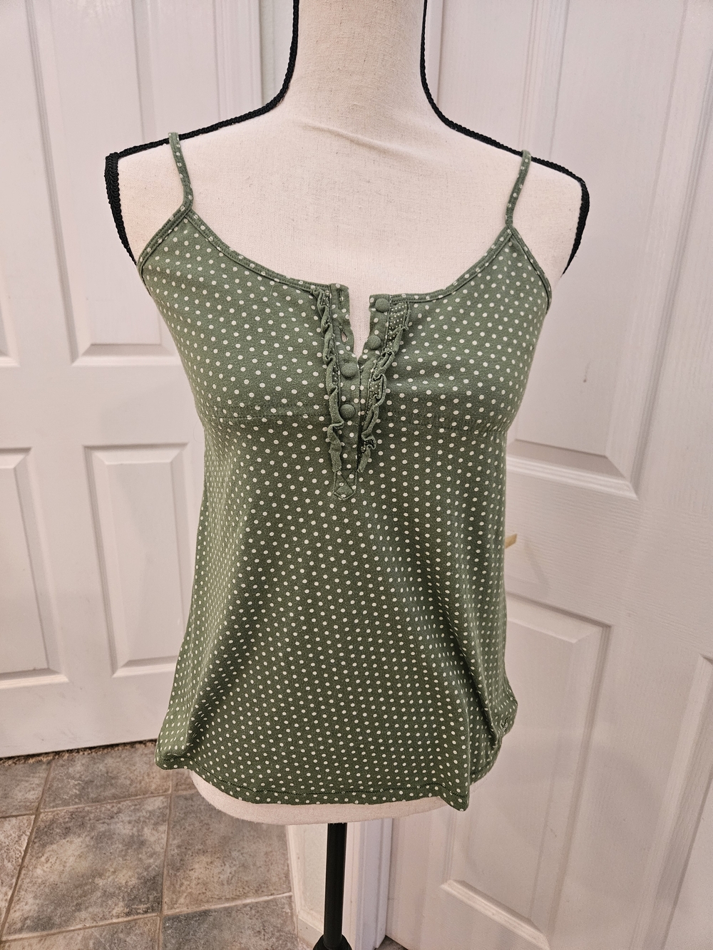 American Eagle Outfitters Green Polka Dot Camisole